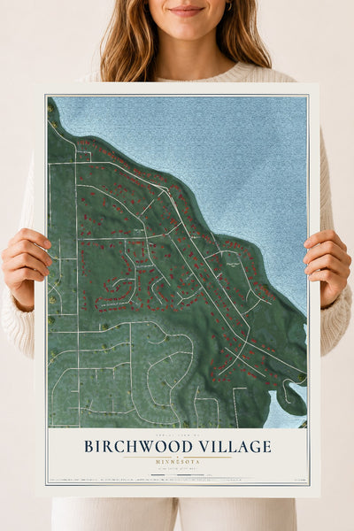 Map of Birchwood Village, Minnesota, 18 x 24 inch unframed archival matte print