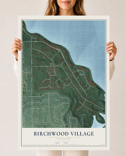 Map of Birchwood Village, Minnesota, 24 x 36 inch unframed archival matte print