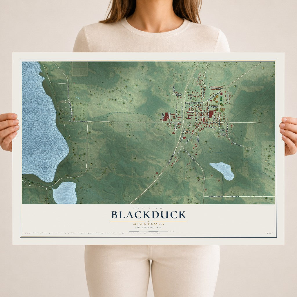 Map of Blackduck, Minnesota, 18 x 24 inch unframed archival matte print