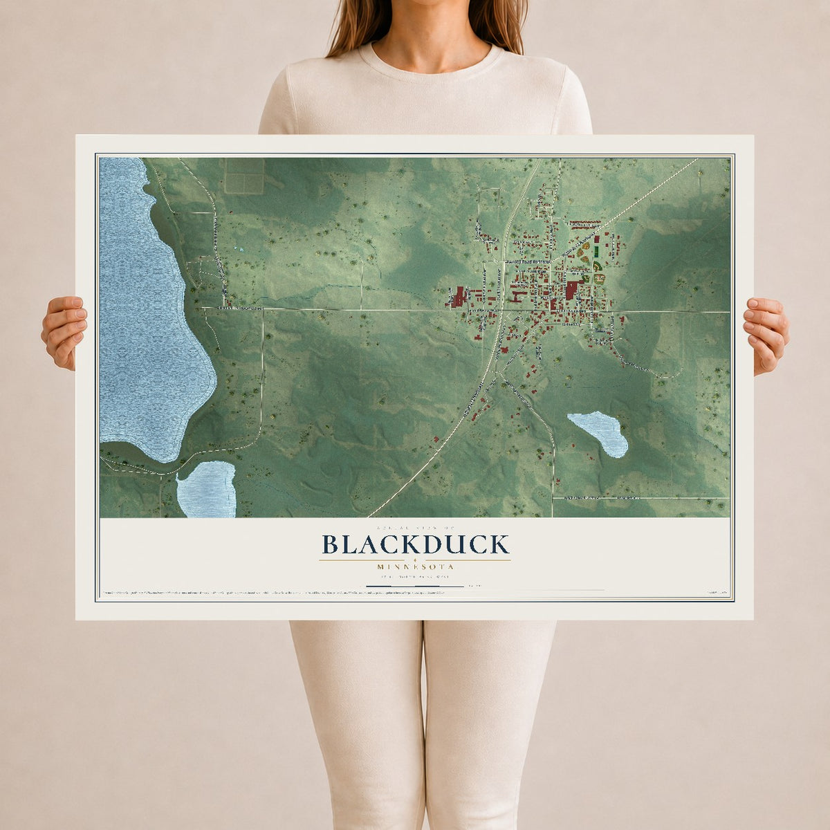 Map of Blackduck, Minnesota, 24 x 36 inch unframed archival matte print