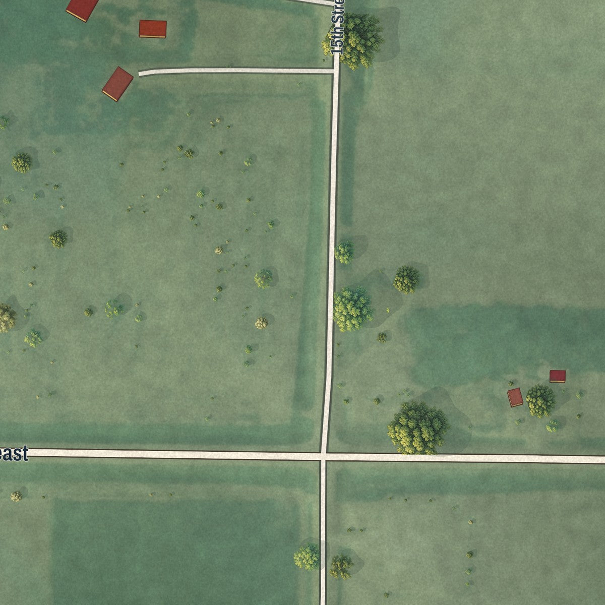 Second close-up of the map of Blomkest, Minnesota print showing more streets and buildings