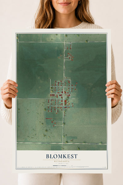 Map of Blomkest, Minnesota, 18 x 24 inch unframed archival matte print