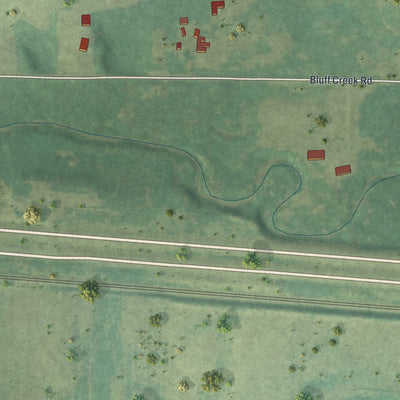 Second close-up of the map of Bluffton, Minnesota print showing more streets and buildings