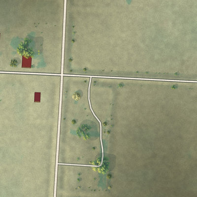 Second close-up of the map of Borup, Minnesota print showing more streets and buildings