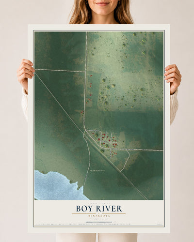 Map of Boy River, Minnesota, 24 x 36 inch unframed archival matte print