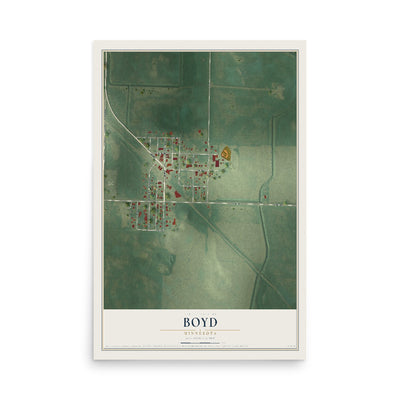 Map of Boyd, Minnesota, 12 x 18 inch unframed archival matte print