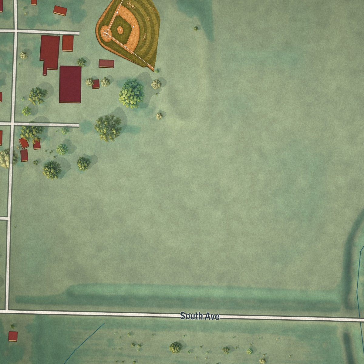 Second close-up of the map of Boyd, Minnesota print showing more streets and buildings