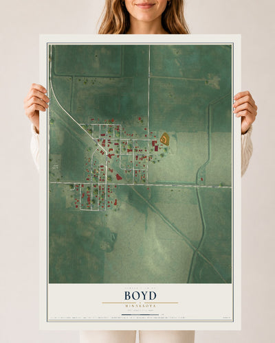 Map of Boyd, Minnesota, 24 x 36 inch unframed archival matte print