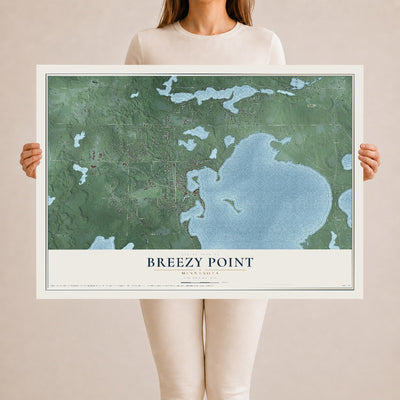 Map of Breezy Point, Minnesota, 24 x 36 inch unframed archival matte print