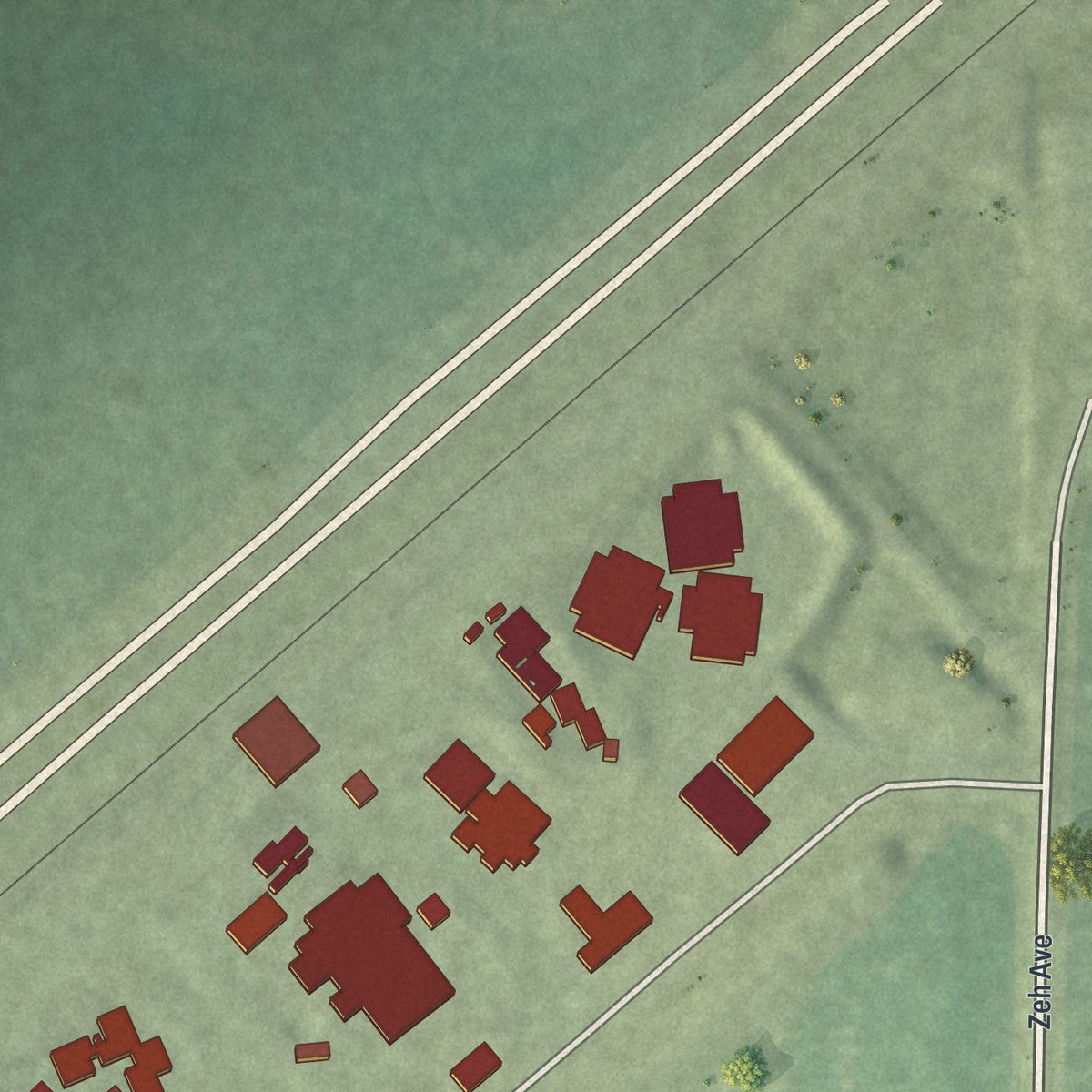Second close-up of the map of Brewster, Minnesota print showing more streets and buildings