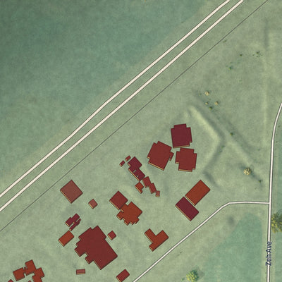 Second close-up of the map of Brewster, Minnesota print showing more streets and buildings