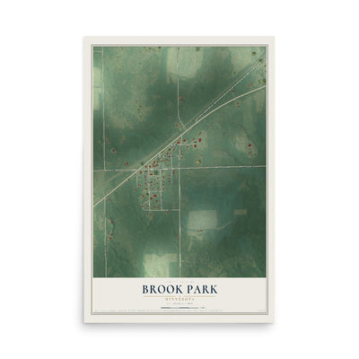 Map of Brook Park, Minnesota, 12 x 18 inch unframed archival matte print
