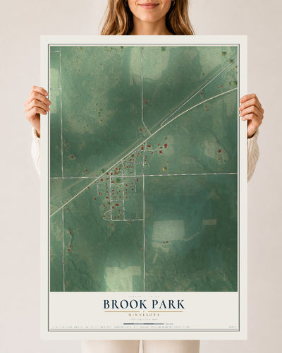 Map of Brook Park, Minnesota, 24 x 36 inch unframed archival matte print