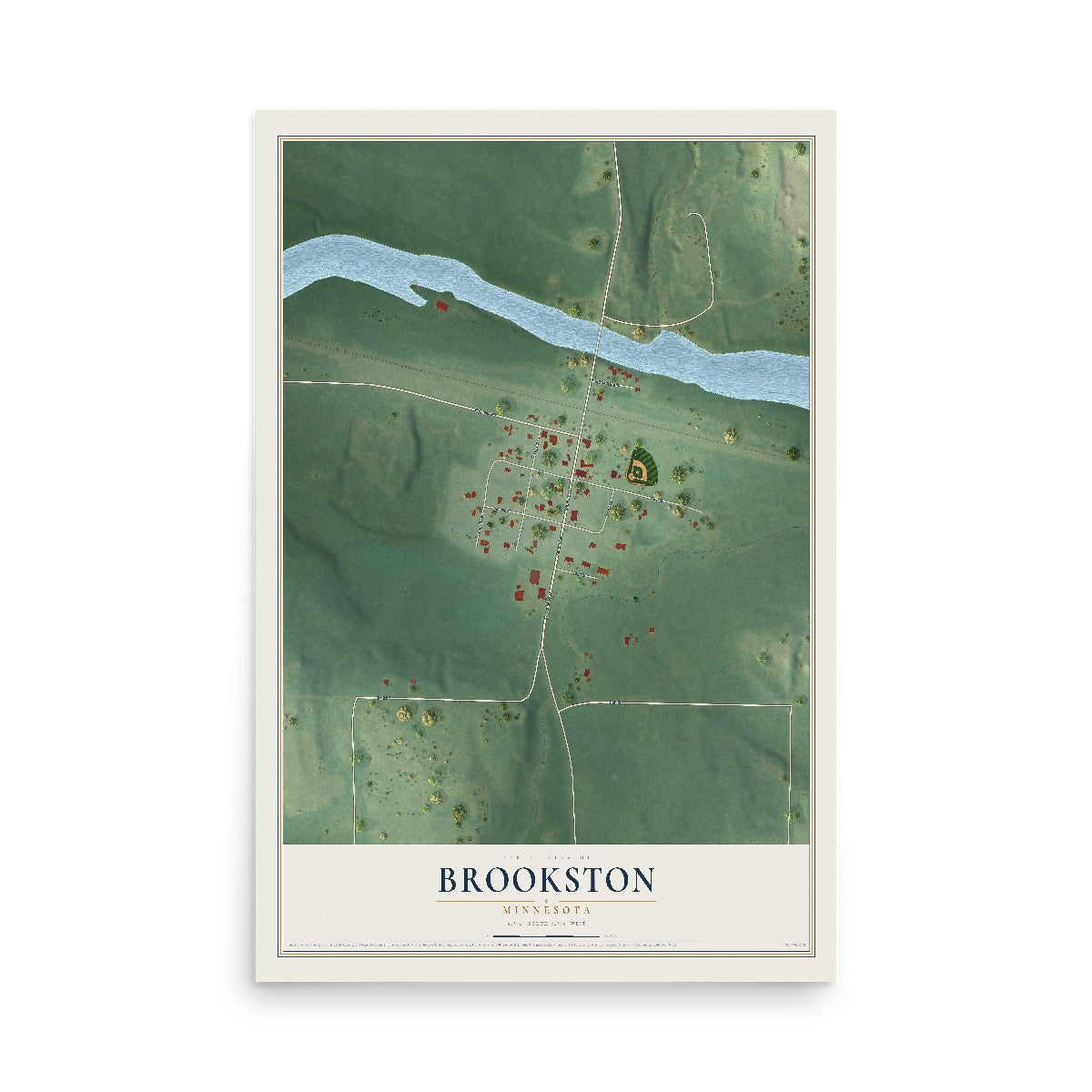 Map of Brookston, Minnesota, 12 x 18 inch unframed archival matte print