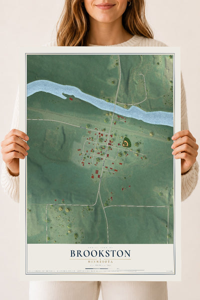 Map of Brookston, Minnesota, 18 x 24 inch unframed archival matte print