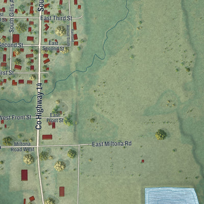 Second close-up of the map of Browerville, Minnesota print showing more streets and buildings