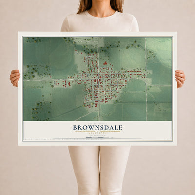 Map of Brownsdale, Minnesota, 24 x 36 inch unframed archival matte print
