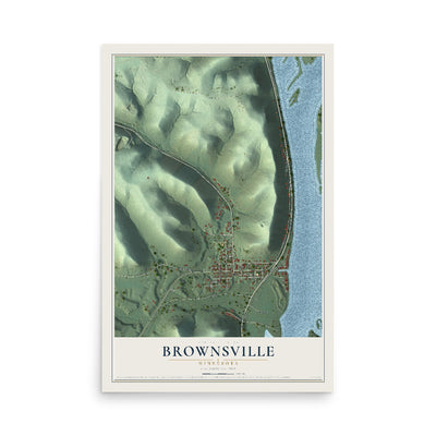 Map of Brownsville, Minnesota, 12 x 18 inch unframed archival matte print