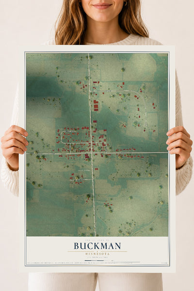 Map of Buckman, Minnesota, 18 x 24 inch unframed archival matte print