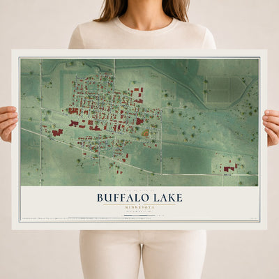Map of Buffalo Lake, Minnesota, 18 x 24 inch unframed archival matte print