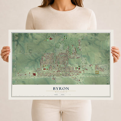 Map of Byron, Minnesota, 12 x 18 inch unframed archival matte print