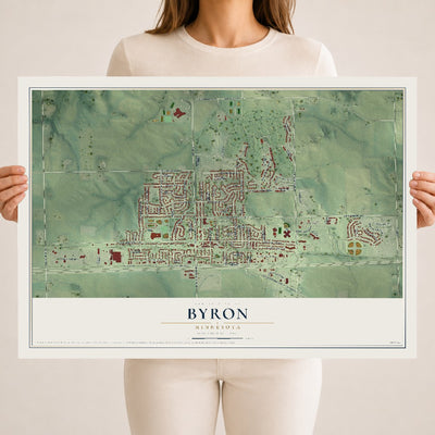 Map of Byron, Minnesota, 18 x 24 inch unframed archival matte print