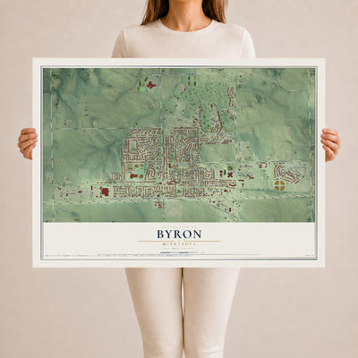 Map of Byron, Minnesota, 24 x 36 inch unframed archival matte print