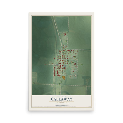 Map of Callaway, Minnesota, 12 x 18 inch unframed archival matte print