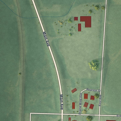 Second close-up of the map of Callaway, Minnesota print showing more streets and buildings