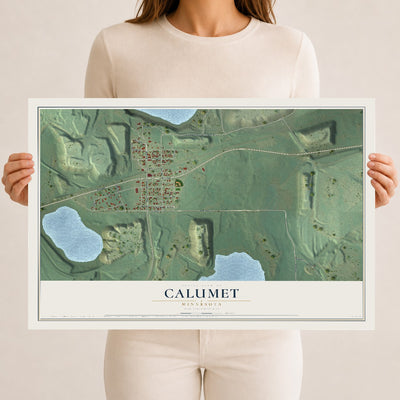 Map of Calumet, Minnesota, 12 x 18 inch unframed archival matte print