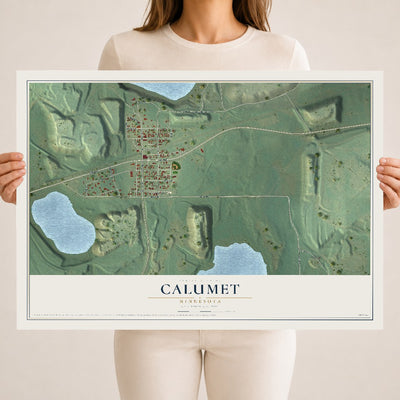 Map of Calumet, Minnesota, 18 x 24 inch unframed archival matte print