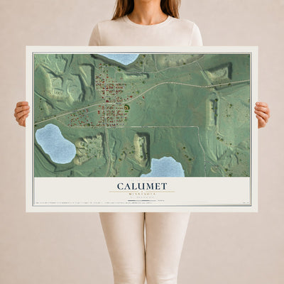 Map of Calumet, Minnesota, 24 x 36 inch unframed archival matte print