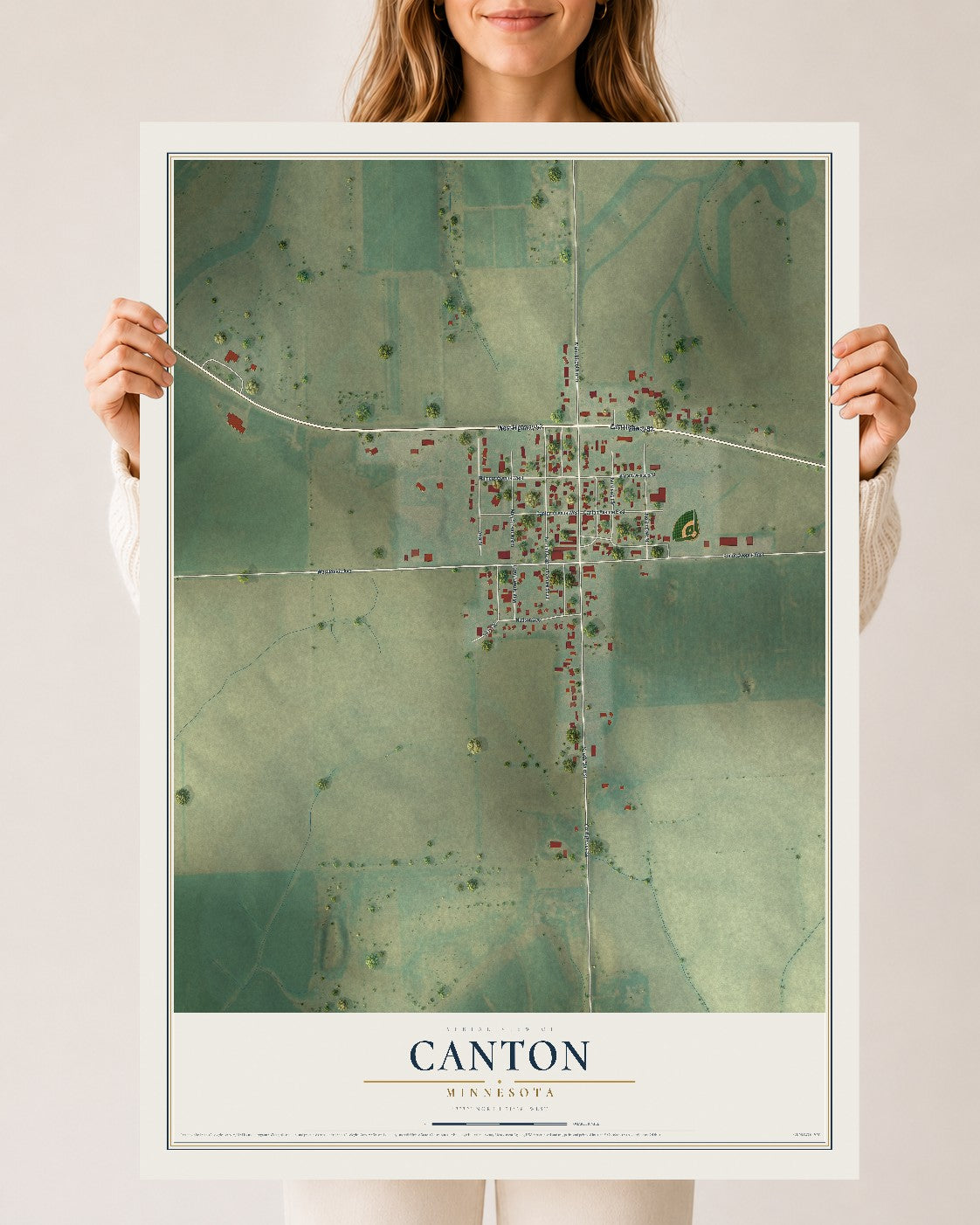 Map of Canton, Minnesota, 24 x 36 inch unframed archival matte print