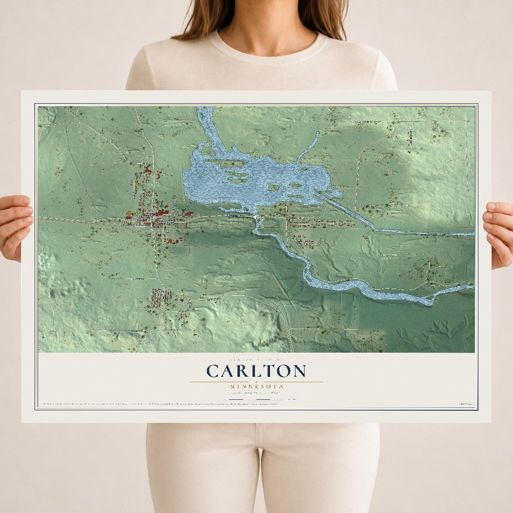 Map of Carlton, Minnesota, 18 x 24 inch unframed archival matte print