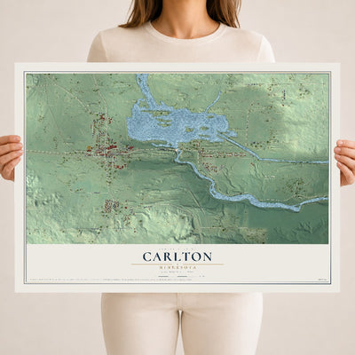 Map of Carlton, Minnesota, 18 x 24 inch unframed archival matte print