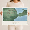 Map of Cass Lake, Minnesota, 12 x 18 inch unframed archival matte print