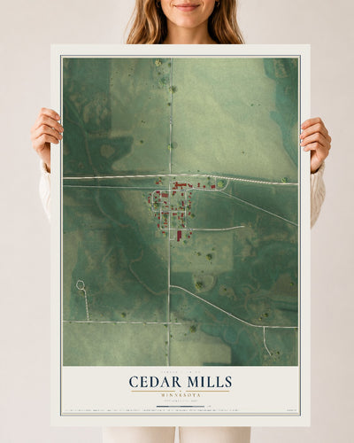 Map of Cedar Mills, Minnesota, 24 x 36 inch unframed archival matte print