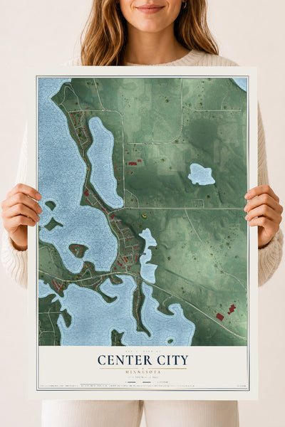 Map of Center City, Minnesota, 18 x 24 inch unframed archival matte print