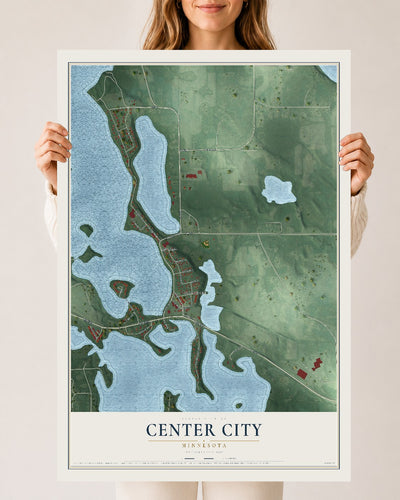 Map of Center City, Minnesota, 24 x 36 inch unframed archival matte print