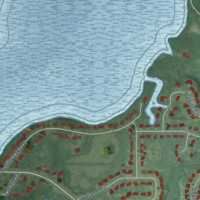 Second close-up of the map of Centerville, Minnesota print showing more streets and buildings