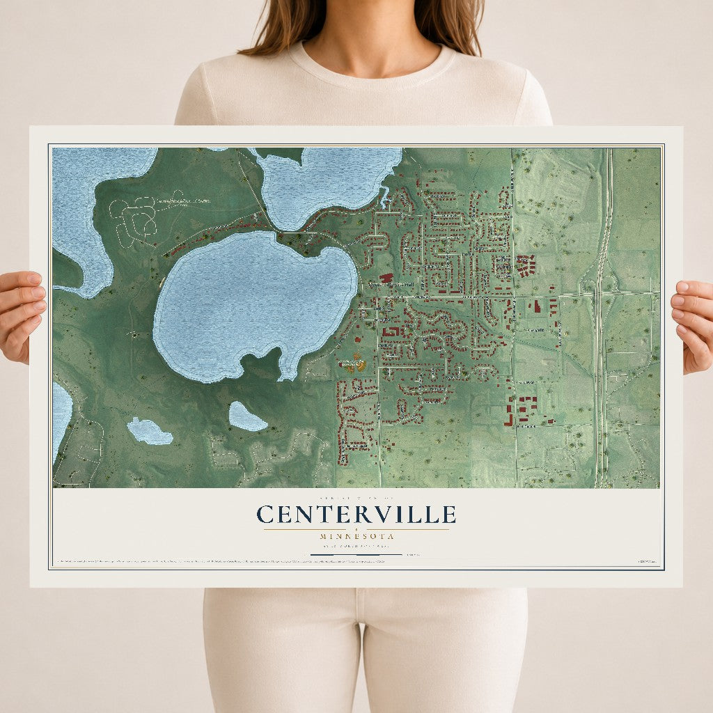Map of Centerville, Minnesota, 18 x 24 inch unframed archival matte print