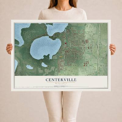 Map of Centerville, Minnesota, 24 x 36 inch unframed archival matte print
