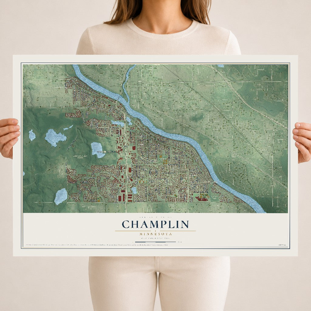 Map of Champlin, Minnesota, 18 x 24 inch unframed archival matte print