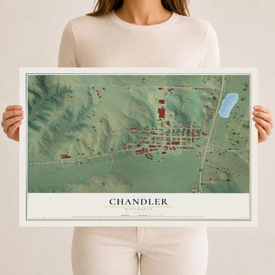 Map of Chandler, Minnesota, 12 x 18 inch unframed archival matte print