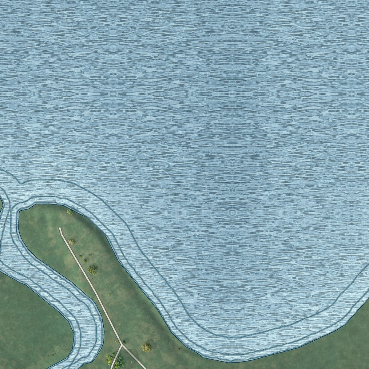 Close-up of the map of Chickamaw Beach, Minnesota print showing street and building detail