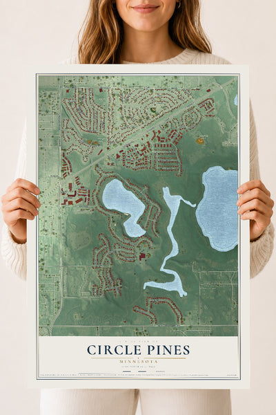 Map of Circle Pines, Minnesota, 18 x 24 inch unframed archival matte print