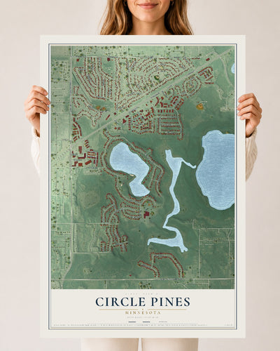 Map of Circle Pines, Minnesota, 24 x 36 inch unframed archival matte print