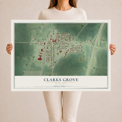 Map of Clarks Grove, Minnesota, 24 x 36 inch unframed archival matte print
