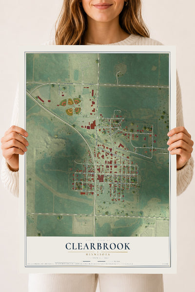 Map of Clearbrook, Minnesota, 18 x 24 inch unframed archival matte print