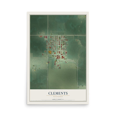 Map of Clements, Minnesota, 12 x 18 inch unframed archival matte print
